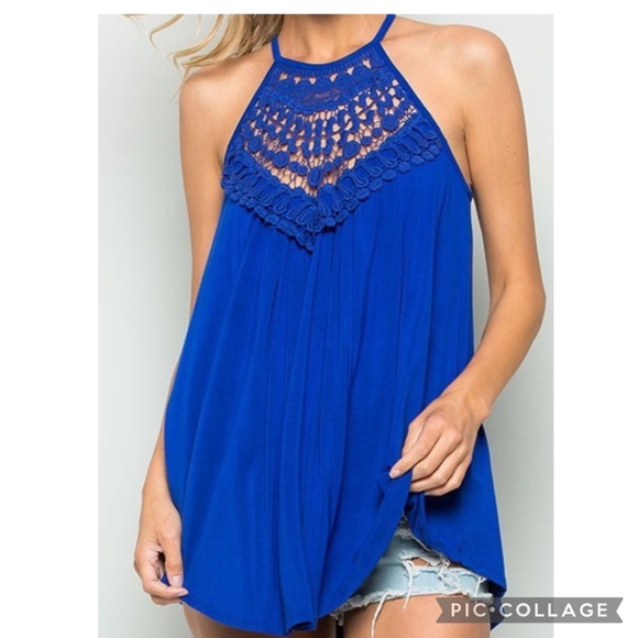 Crochet lace halter tank - Picture 2 of 8